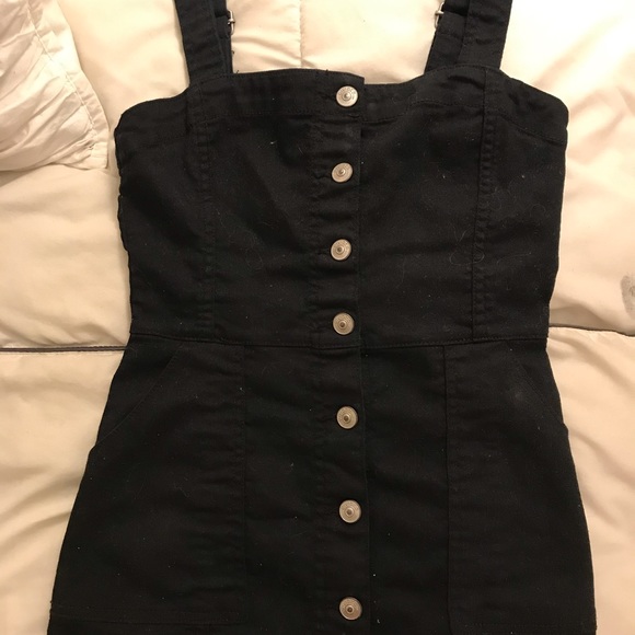 Black denim Overall dress - Picture 2 of 3